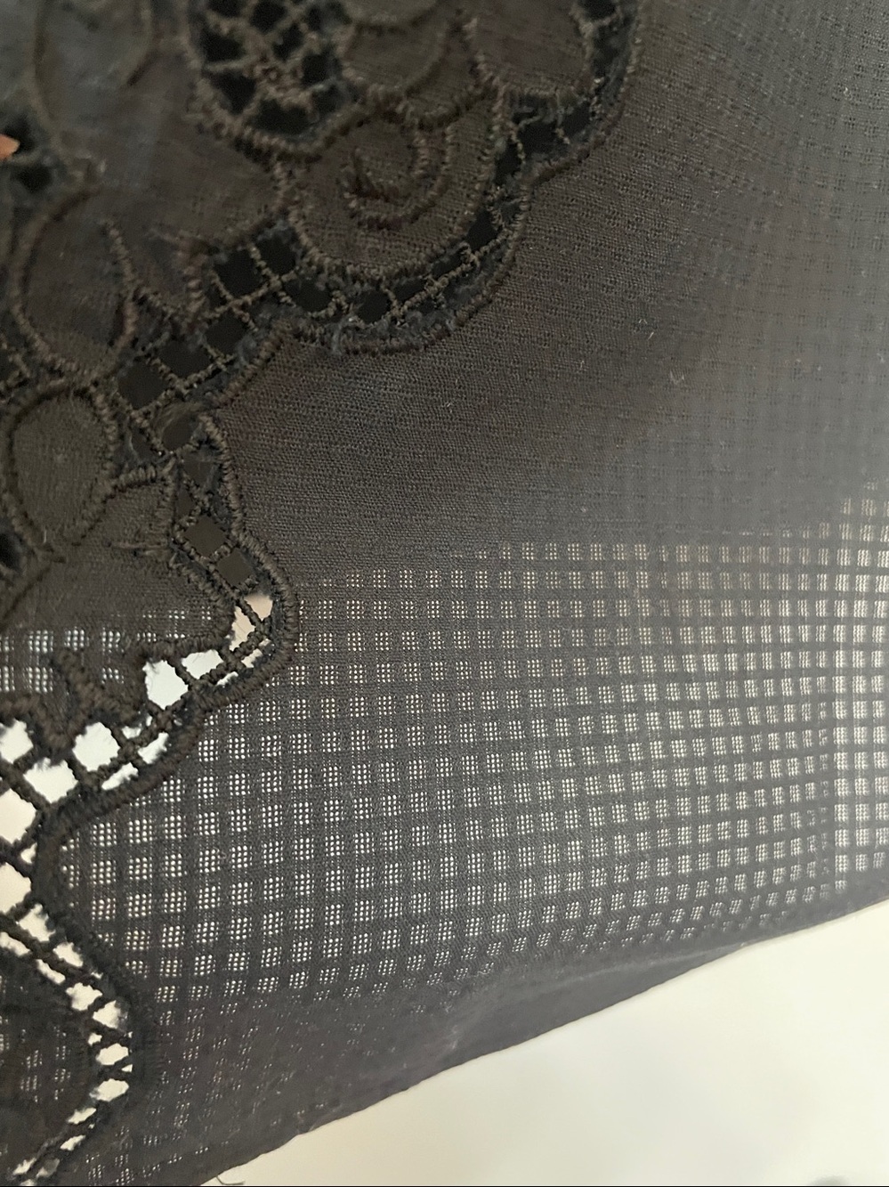 Classiques Entier Black Lace-Trim Button-Down Shirt L View 6